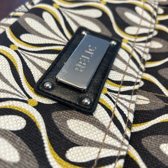 New Relic Geometric Print Canvas Faux Leather Crossbody Purse Shoulder Bag - Picture 15 of 15